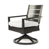 Palermo Swivel Dining Chair Nurture Pebble Cushion Graphite Finish