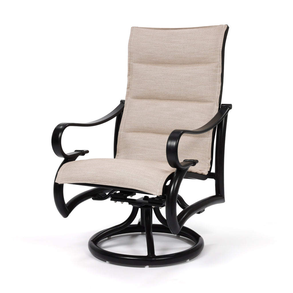 Passage Padded Sling High Back Swivel Rocker Dining Chair