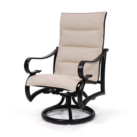 Passage Padded Sling High Back Swivel Rocker Dining Chair