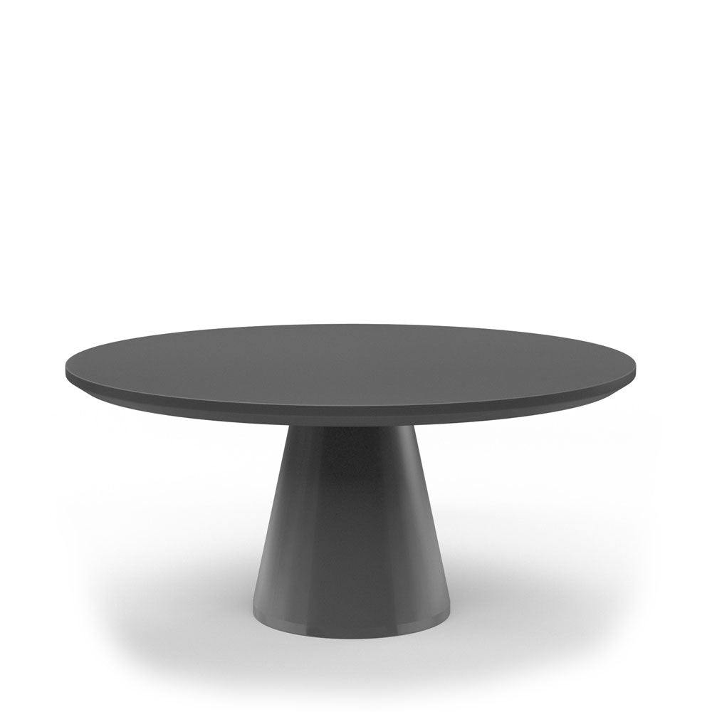 Pedestal 63 Round Dining Table Dark Grey