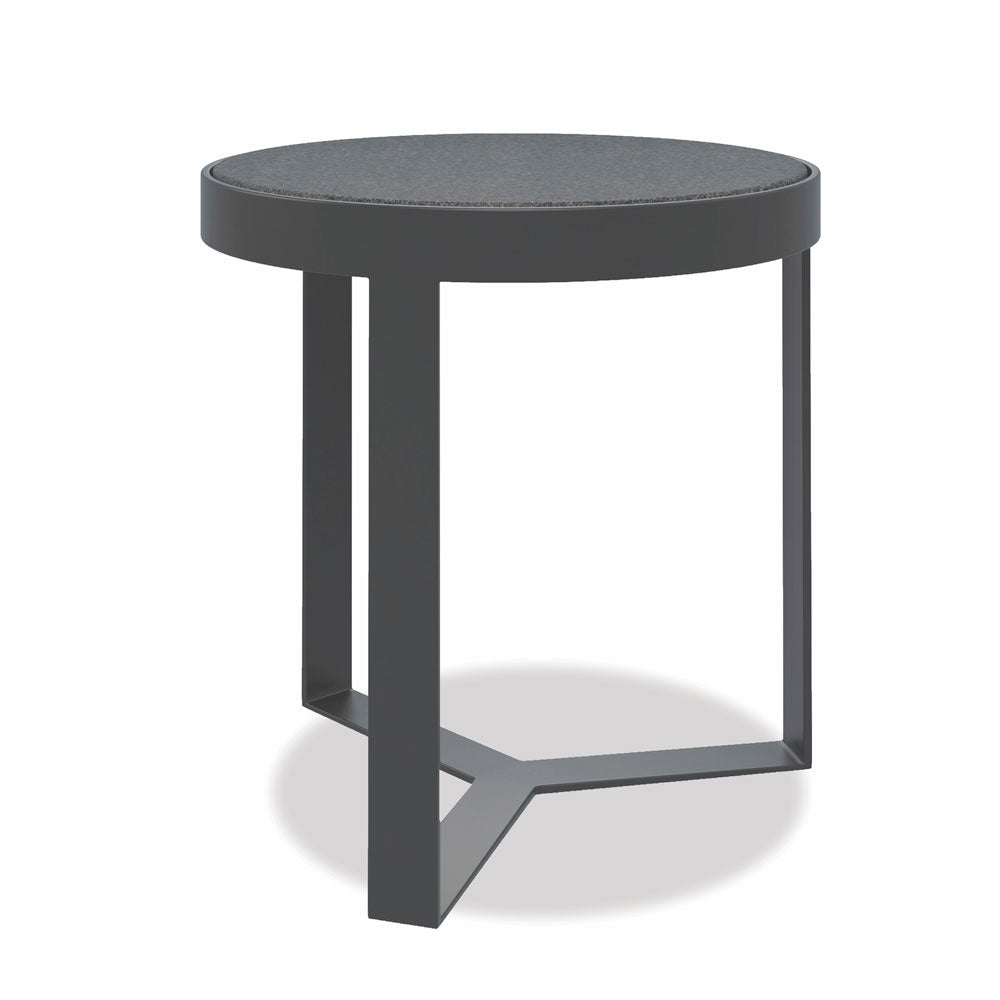 Polished Granite 18" Round End Table
