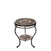 Provence Round Double Tiered Side Table Espresso Frame