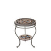 Provence Round Double Tiered Side Table Pewter Frame
