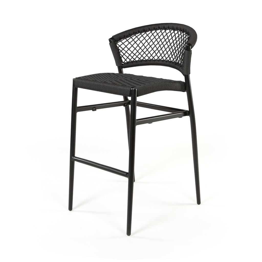 Ria Bar Side Chair Black Rope