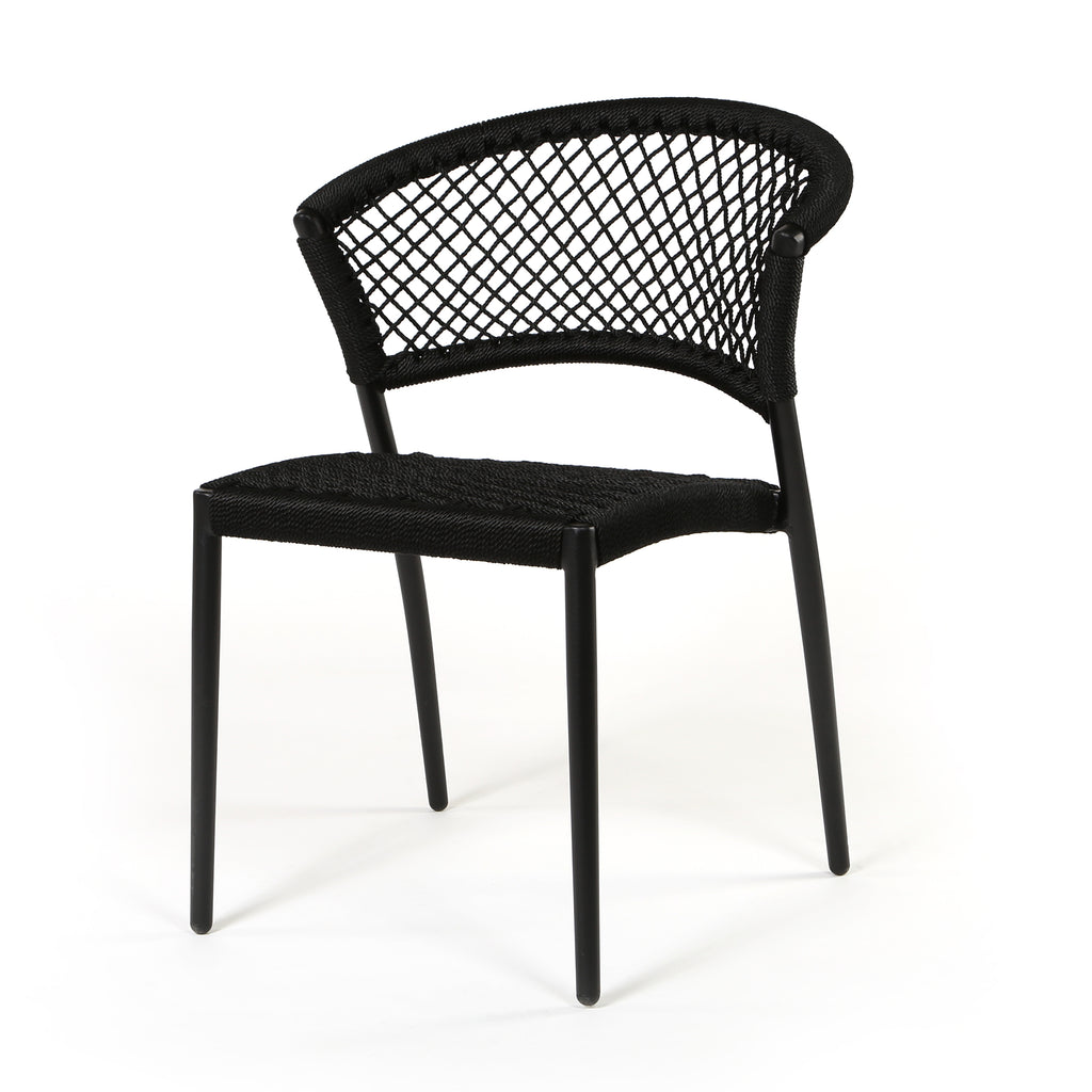 Ria Dining Side Chair Black Rope