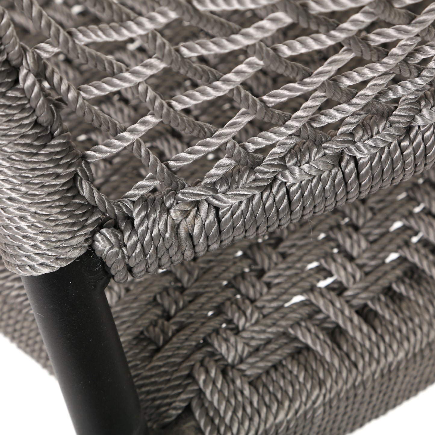 Ria Dining Side Chair Gray Rope Frame Detail, image 8