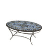 Roma Oval Coffee Table Pewter Frame