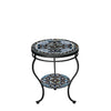 Roma Round Double Tiered Side Table Black Frame