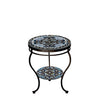 Roma Round Double Tiered Side Table Espresso Frame