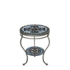 Roma Round Double Tiered Side Table Pewter Frame