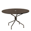 Round Mesh Top Dining Table Chestnut Brown