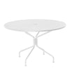 Round Mesh Top Dining Table Hammered White