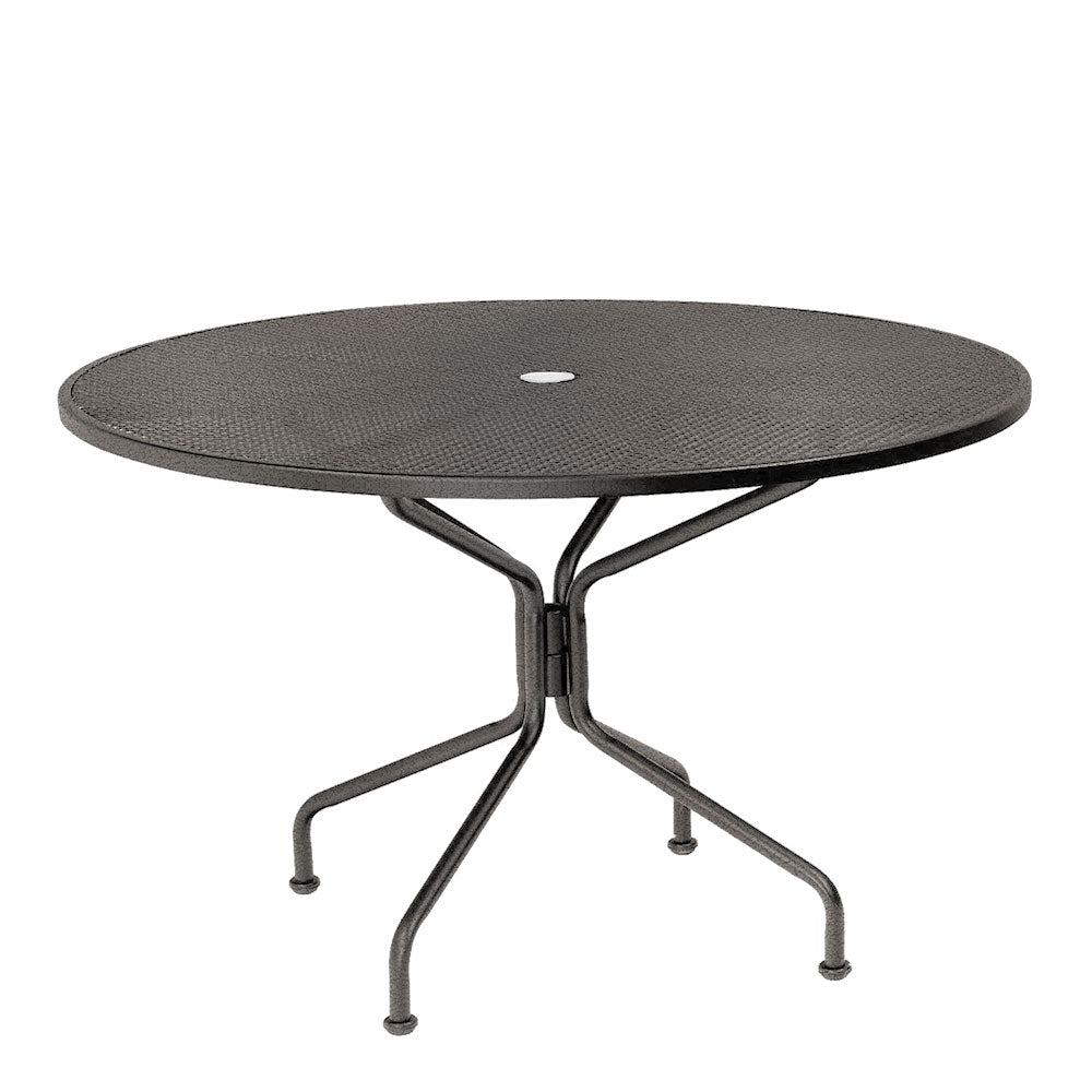 Round Mesh Top Dining Table Pewter, image 8