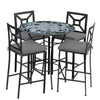 Royal Hummingbird 42d Hight Dining w Milano Bar Chairs BK CS