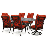 Santa Barbara 7 Piece Dining Set Burnt Orange