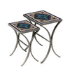 Sardinia Nesting Table Set Pewter Frame