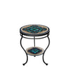 Sardinia Round Double Tiered Side Table Black Frame