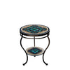 Sardinia Round Double Tiered Side Table Espresso Frame