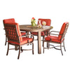 Sedona 5 Piece Dining Chair Set Canvas Terracotta Fabric