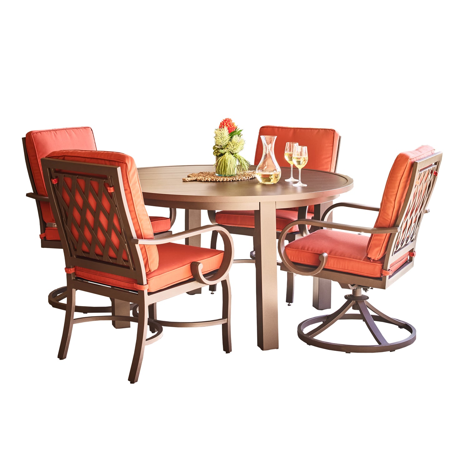 Sedona 5 Piece Dining Set Canvas Terracotta Fabric, image 2