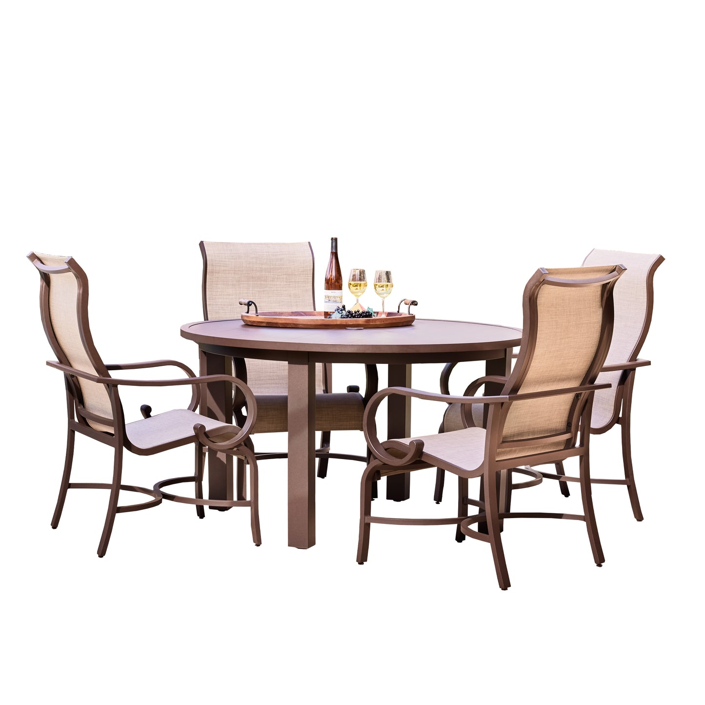 Sedona 5 Piece Sling High Back Dining Chair Set, image 1