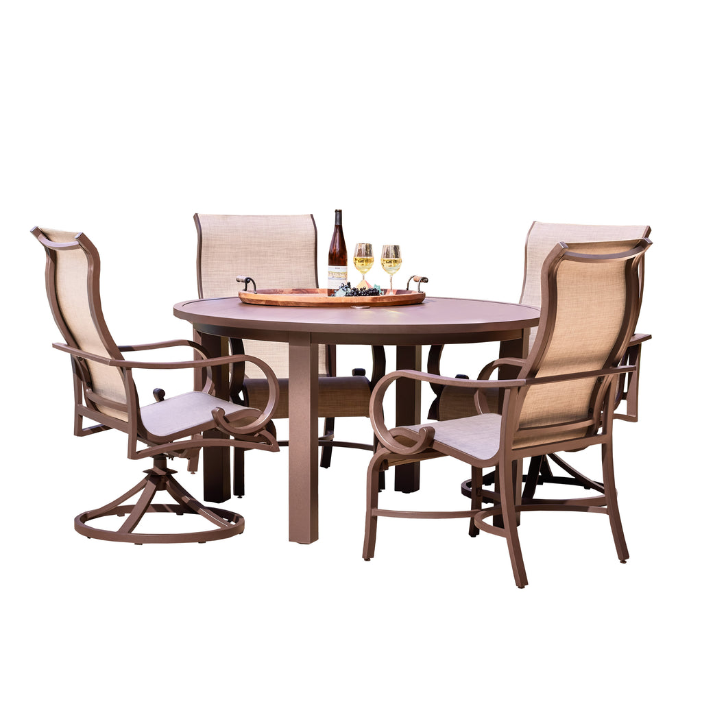 Sedona 5 Piece Sling High Back Dining Set