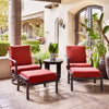 Sedona 5 Piece Swivel Rocker Lounge Chair Ottoman Set Canvas Terracotta Fabric Environmental