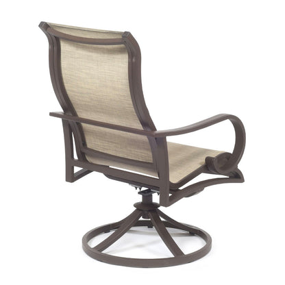 Sedona High Back Sling Swivel Rocker Dining Chair