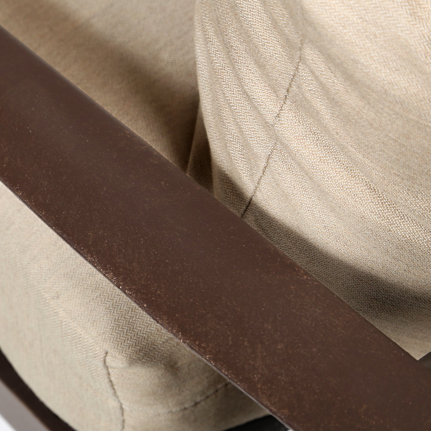 Seville Chaise Lounge and a Half Asgard Walnut Fabric Bronze Finish Details, image 3