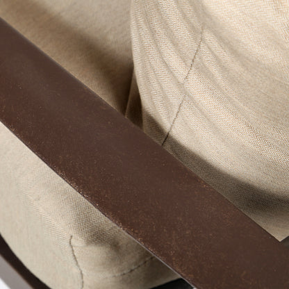 
                  Seville Chaise Lounge and a Half Asgard Walnut Fabric Bronze Finish Details - Image 3
                