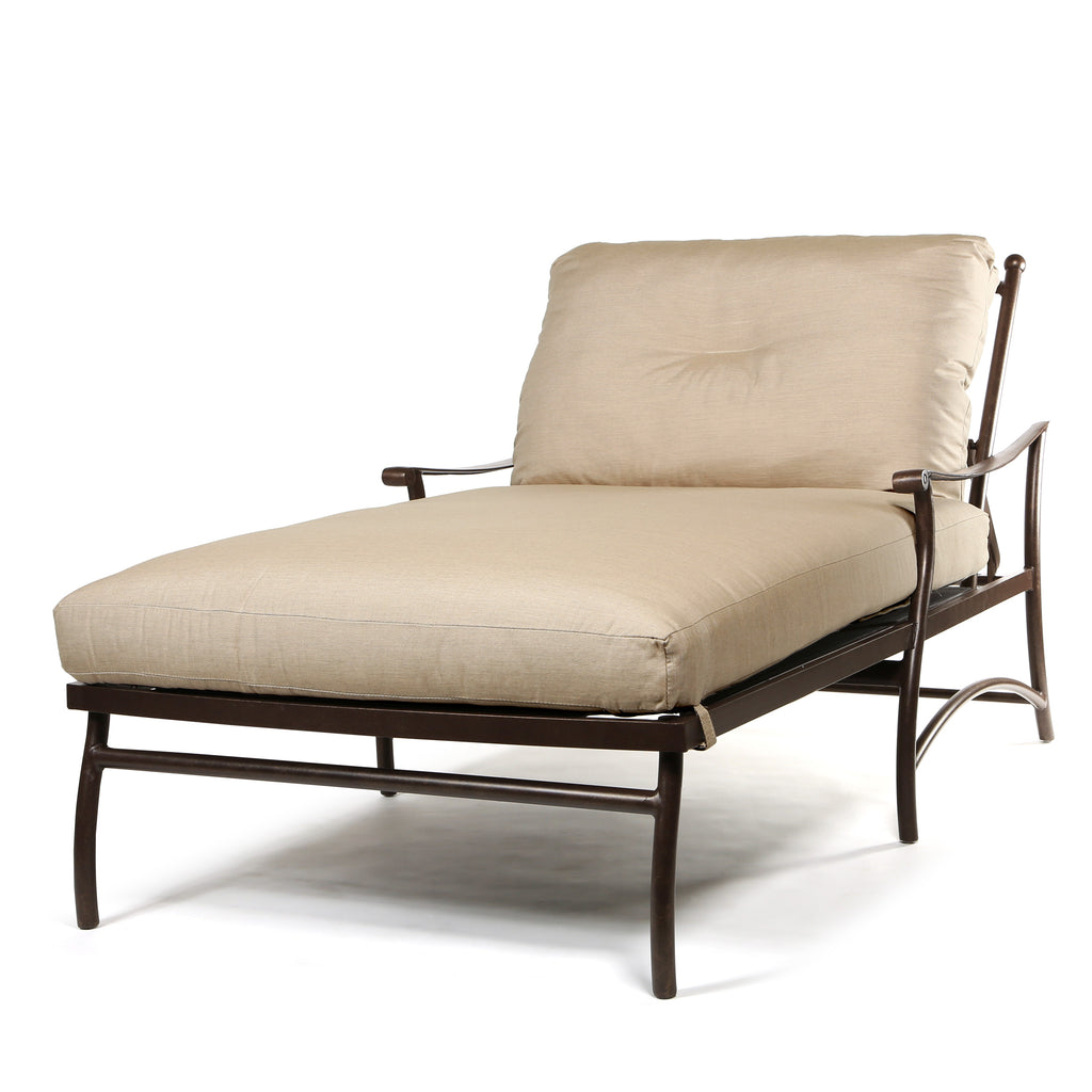 Seville Chaise Lounge and a Half Asgard Walnut Fabric