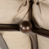 Seville Loveseat Asgard Walnut Fabric Bronze Finish Details