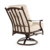 Seville Swivel Rocker Dining Chair Asgard Walnut Fabric Back