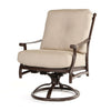 Seville Swivel Rocker Dining Chair Asgard Walnut Fabric