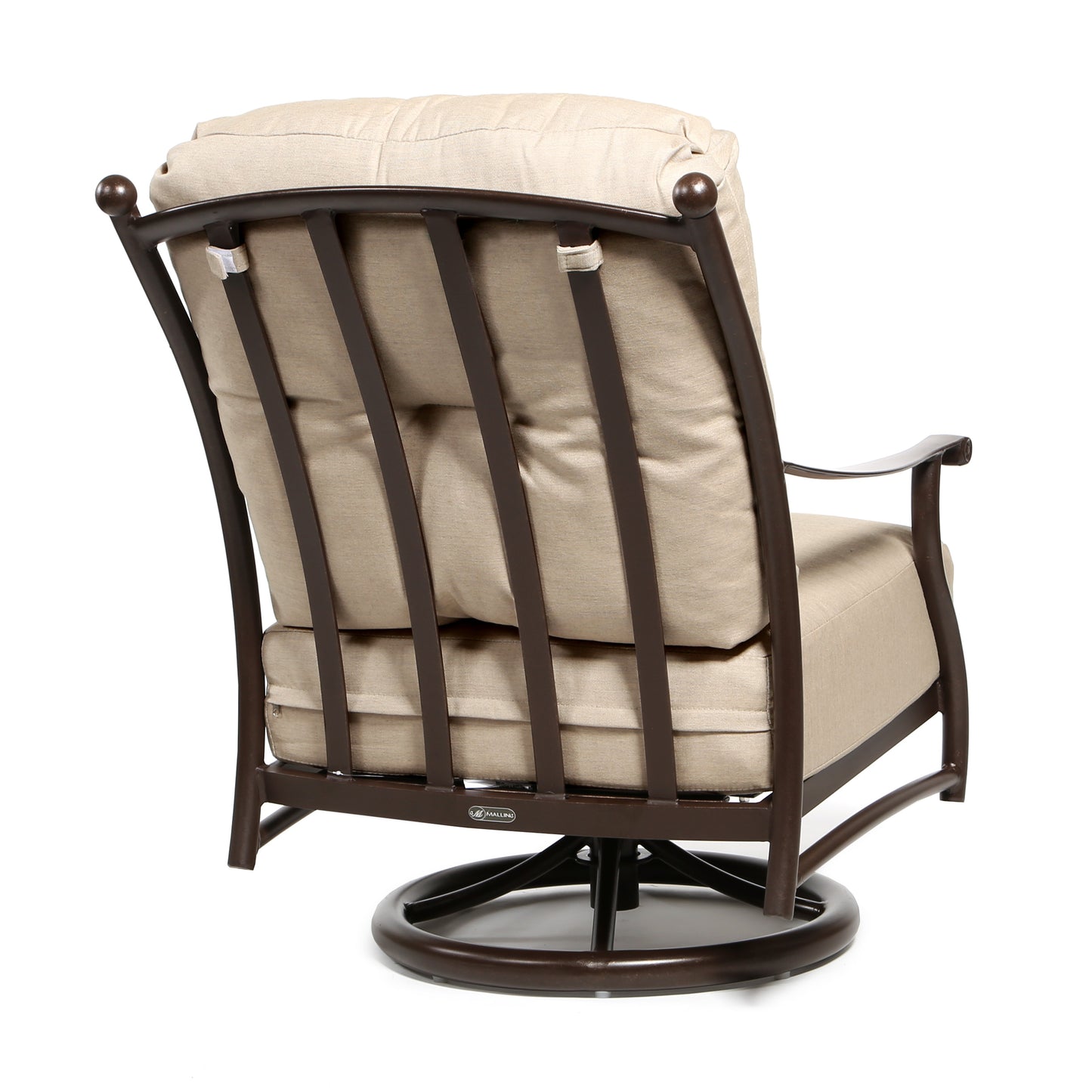 Seville Swivel Rocker Lounge Chair Asgard Walnut Fabric Back, image 2