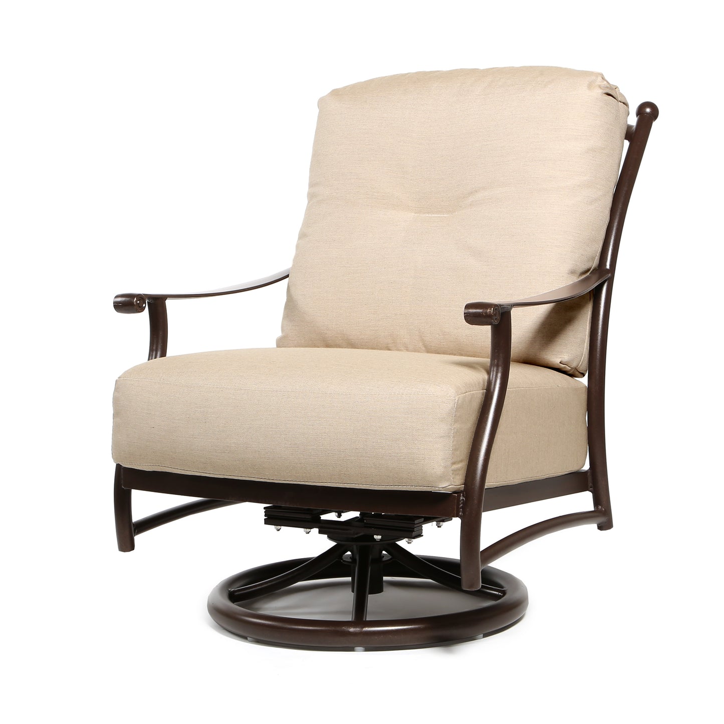 Seville Swivel Rocker Lounge Chair Asgard Walnut Fabric, image 1