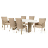 Siena 7 Piece Dining Set Alabaster Top