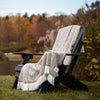 Sunbrella Crosshatch Throw Latte Drapped