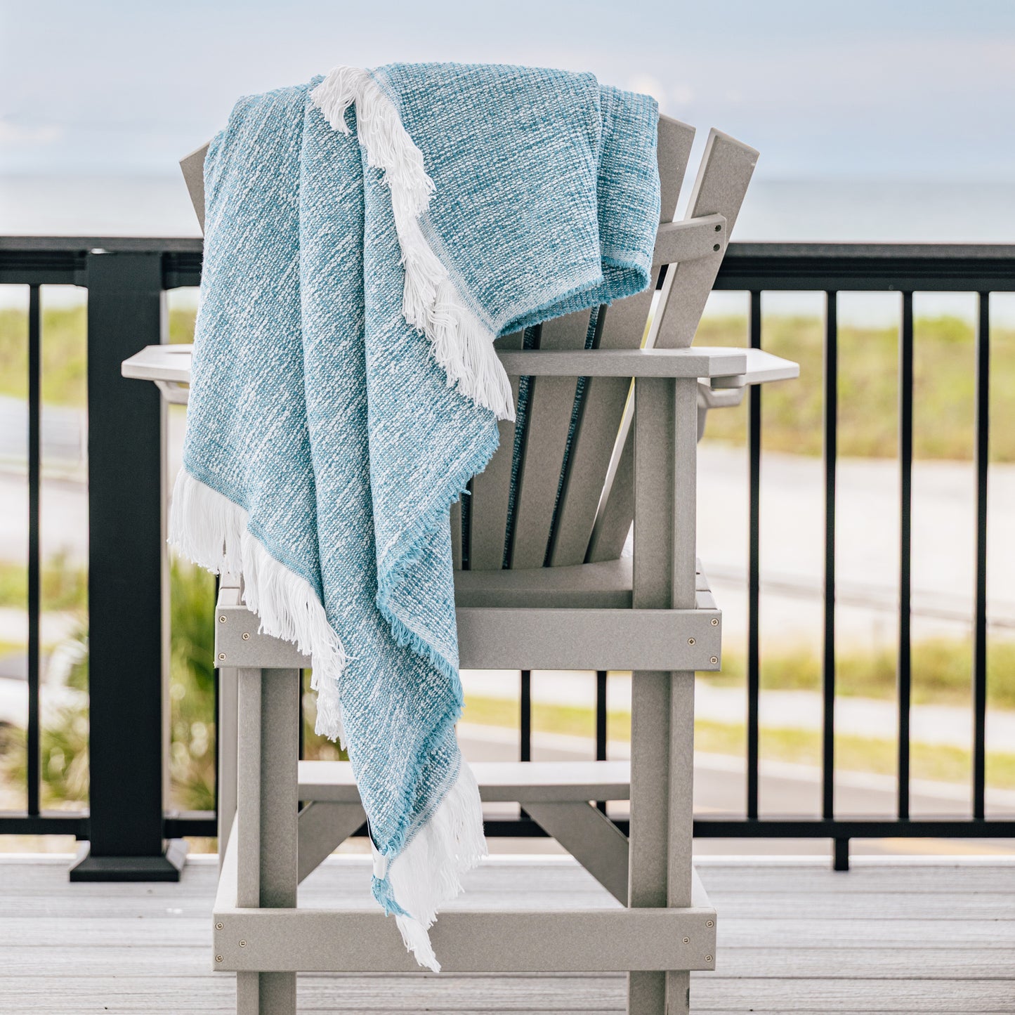 Sunbrella Crosshatch Throw Spa Drapped 2, image 6