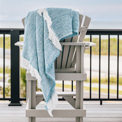 
                  Sunbrella Crosshatch Throw Spa Drapped 2 - Image 6
                