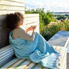 Sunbrella Crosshatch Throw Spa Lifestyle