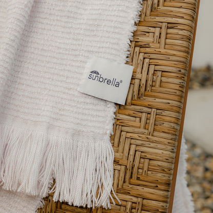 
                  Sunbrella Crosshatch Throw White Drapped 2 - Image 9
                