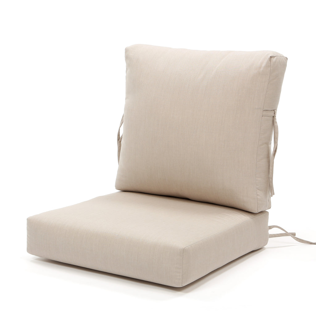 Sunbrella Deep Seating Seat and Back Cushions Canvas Flax