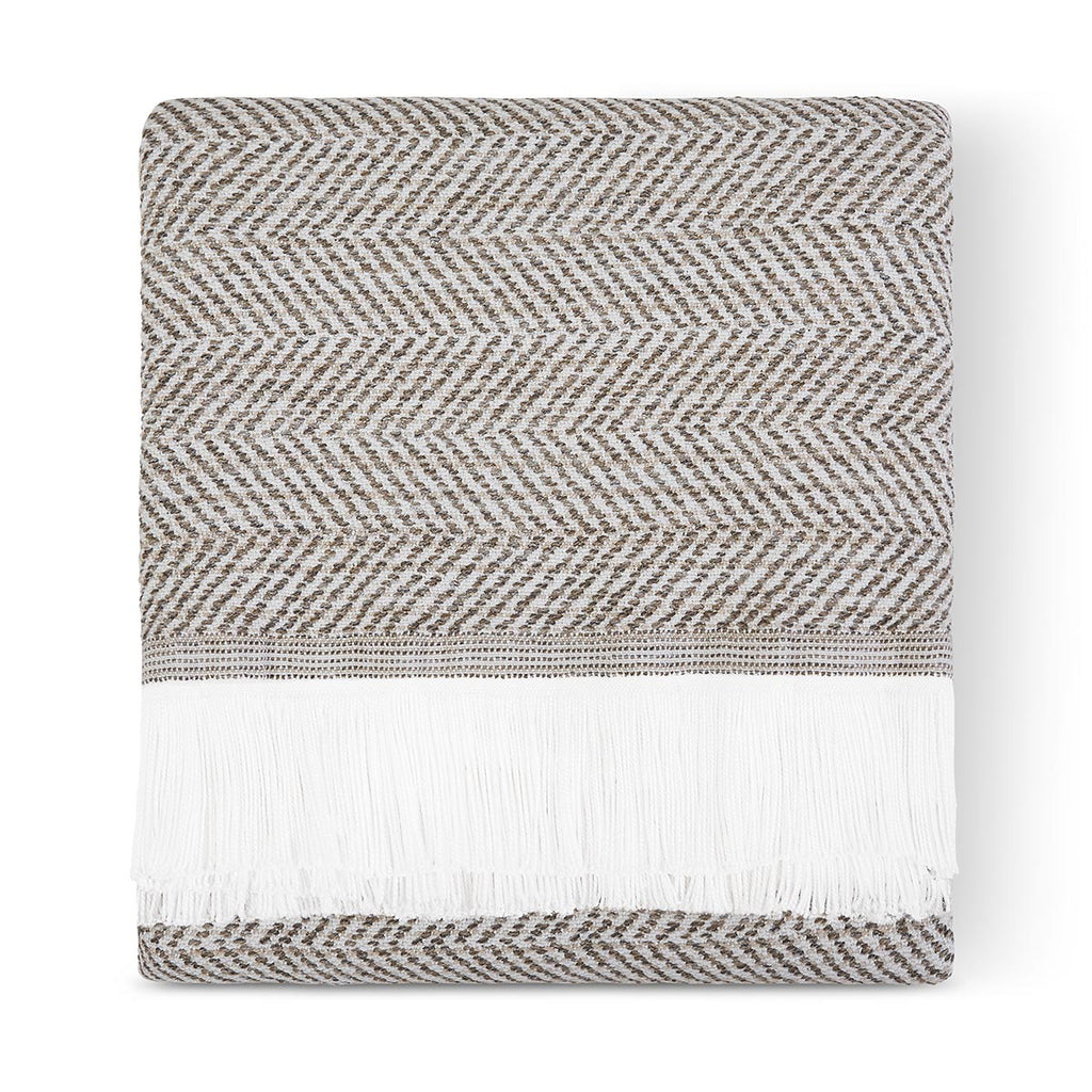 Sunbrella Herringbone Throw Ashe Folded