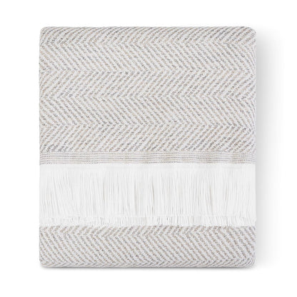 
                  Sunbrella Herringbone Throw Cloud Folded - Image 8
                