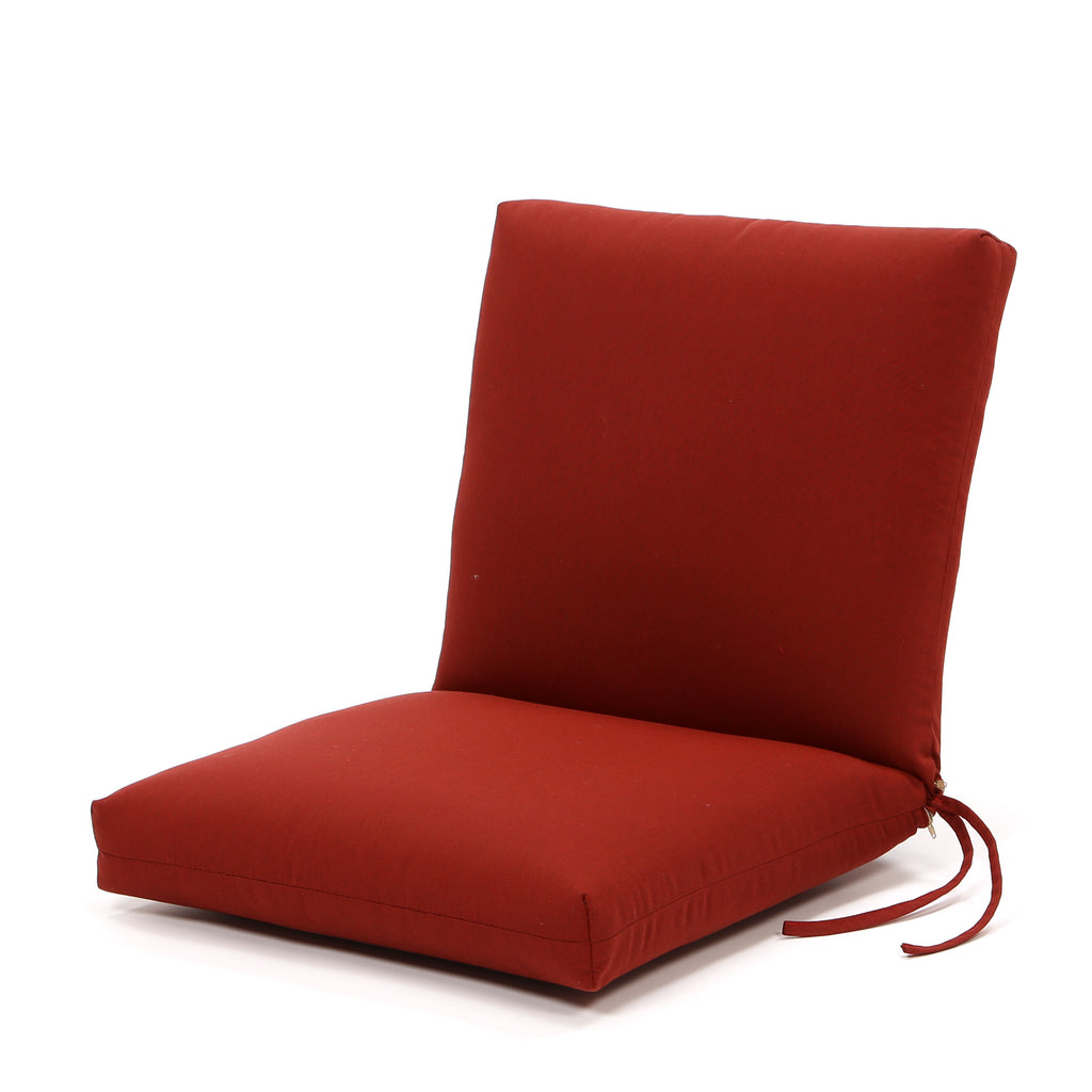 Sunbrella Low Back Dining Chair Cushion Canvas Henna