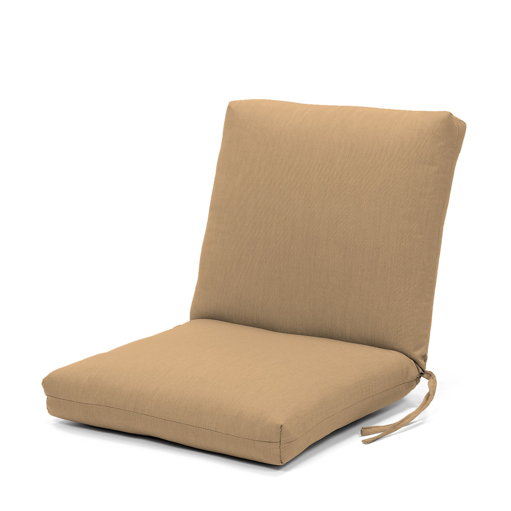 Sunbrella Low Back Dining Chair Cushion Heather Beige