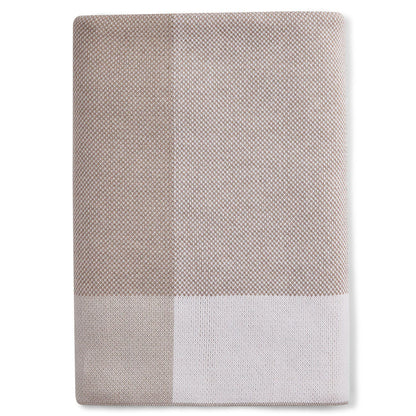 Sunbrella Signature Throw Estate Plaid Fawn Folded 2