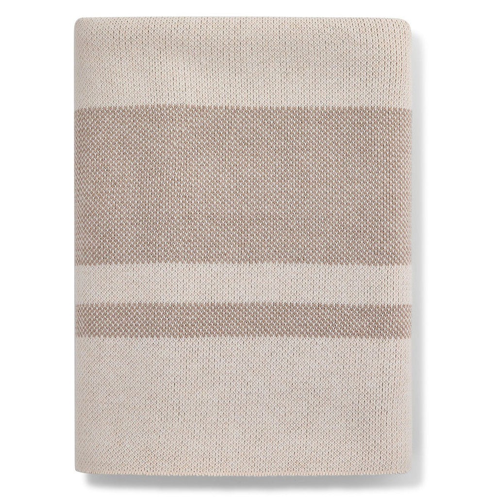 Sunbrella Signature Throw Veranda Stripe Alabaster Folded 2