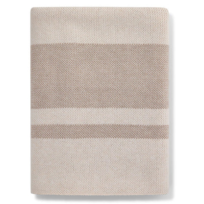 Sunbrella Signature Throw Veranda Stripe Alabaster Folded 2